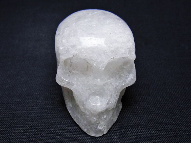 水晶 ドクロ スカル 置物 一点物 145-1751