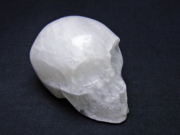 水晶 ドクロ スカル 置物 一点物 145-1752