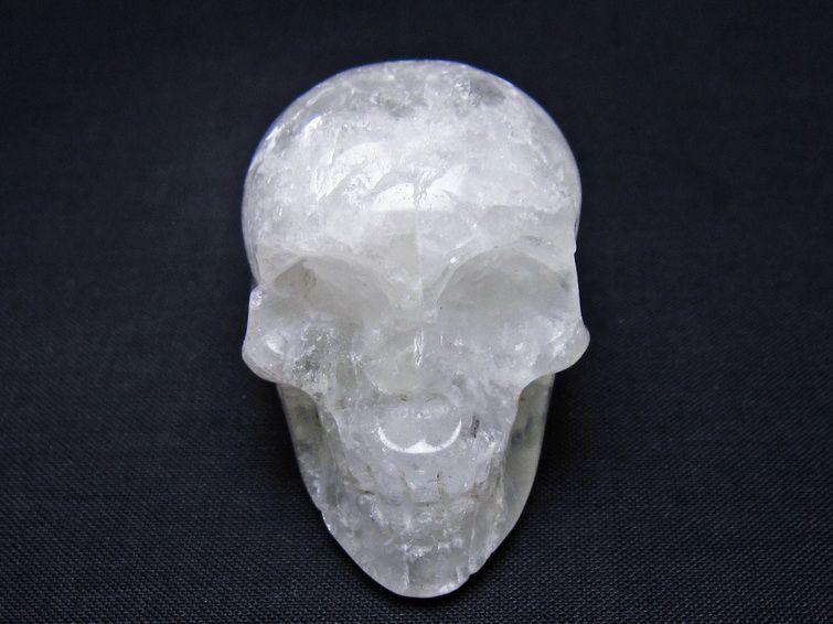 水晶 ドクロ スカル 置物 一点物 145-1754