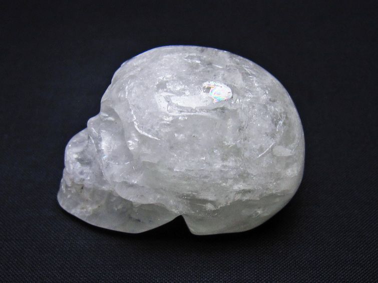 水晶 ドクロ スカル 置物 一点物 145-1754