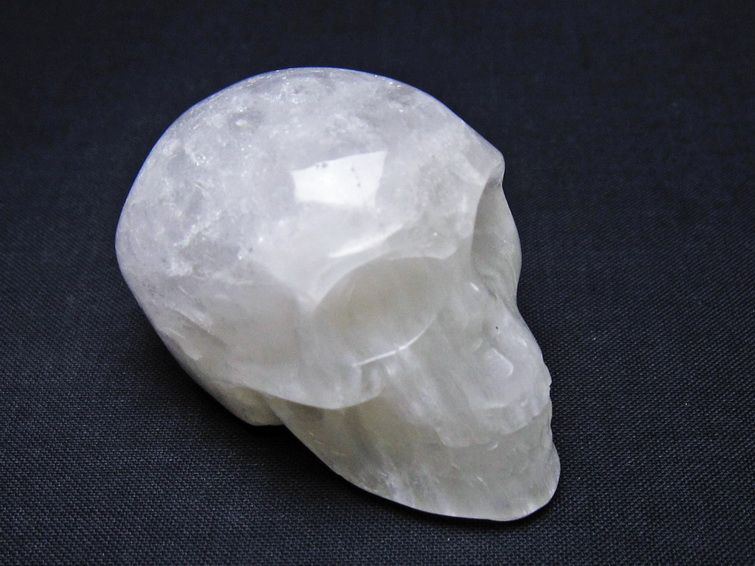 水晶 ドクロ スカル 置物 一点物 145-1755
