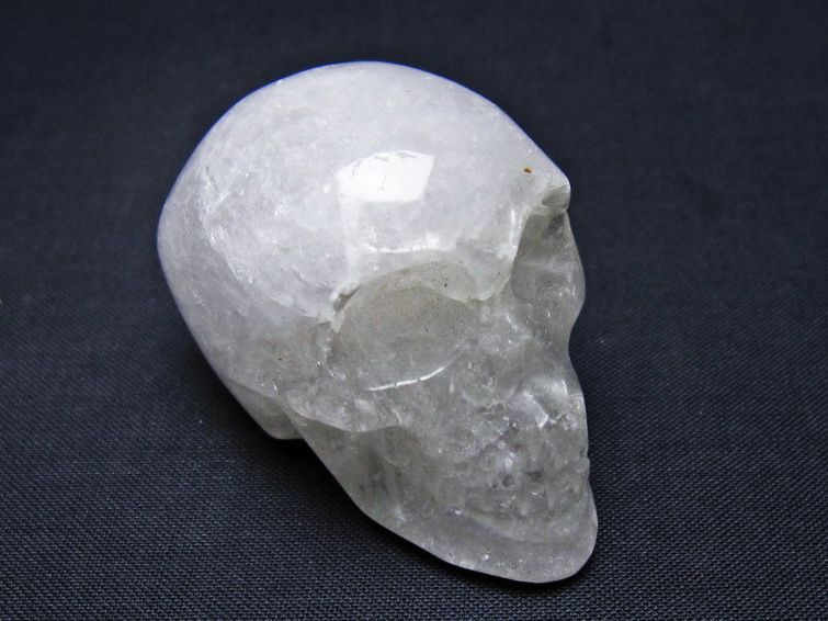 水晶 ドクロ スカル 置物 一点物 145-1756