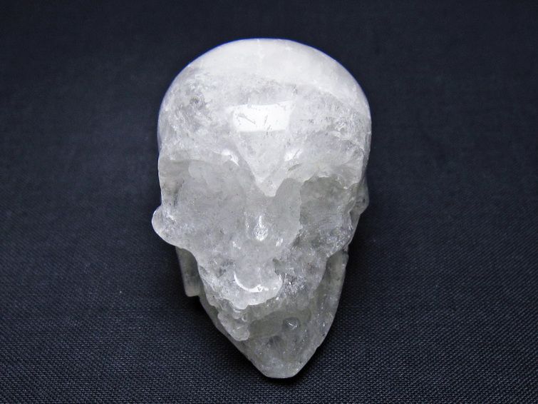 水晶 ドクロ スカル 置物 一点物 145-1757