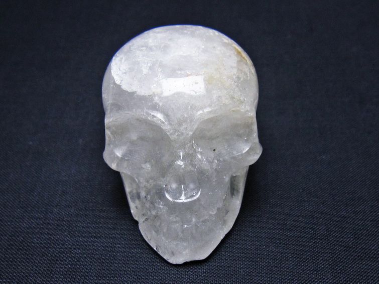 水晶 ドクロ スカル 置物 一点物 145-1758