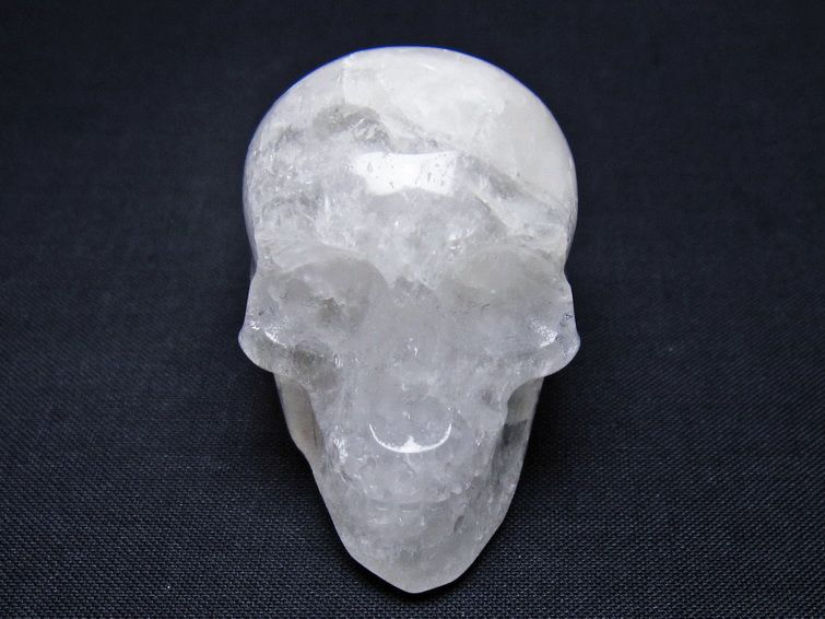 水晶 ドクロ スカル 置物 一点物 145-1760