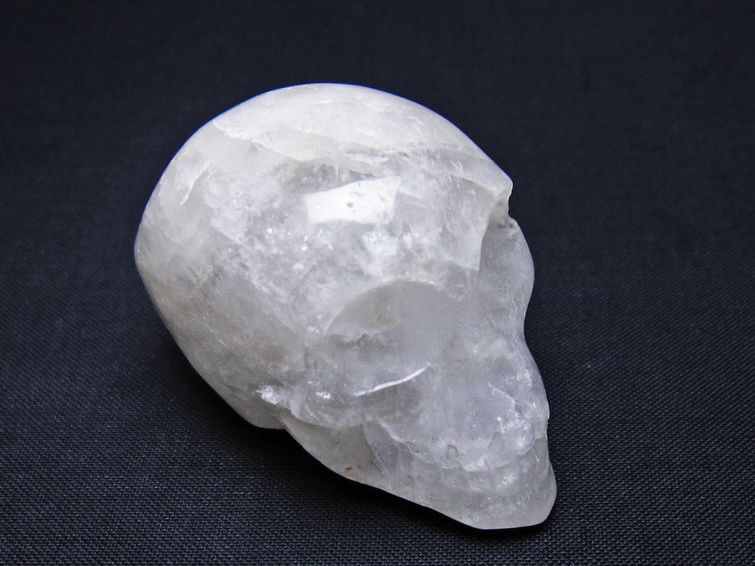 水晶 ドクロ スカル 置物 一点物 145-1760