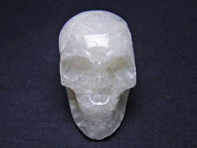 水晶 ドクロ スカル 置物 一点物 145-1761