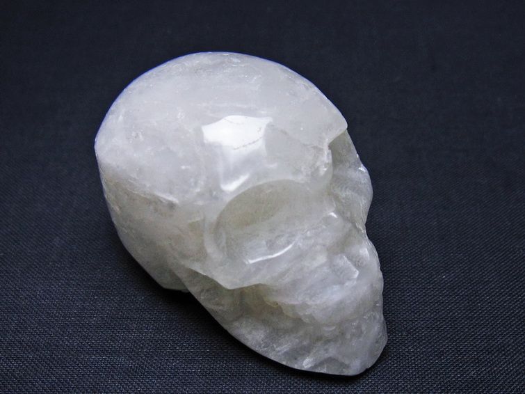 水晶 ドクロ スカル 置物 一点物 145-1761