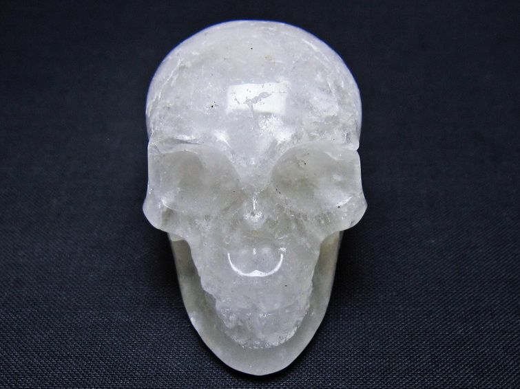水晶 ドクロ スカル 置物 一点物 145-1762