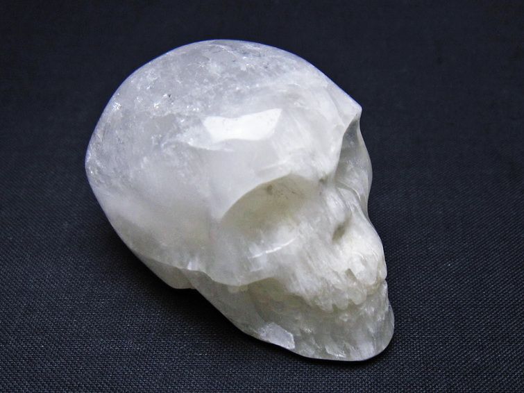 水晶 ドクロ スカル 置物 一点物 145-1767