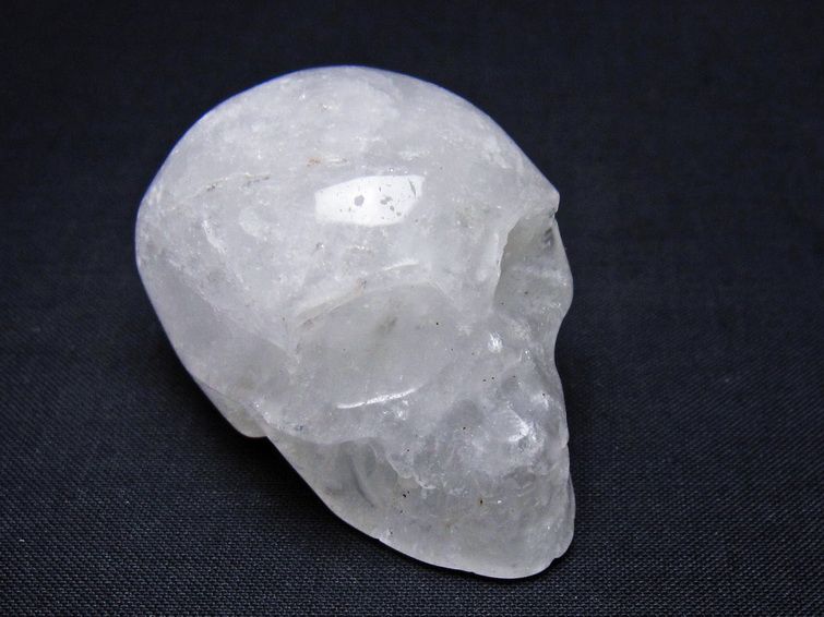 水晶 ドクロ スカル 置物 一点物 145-1768