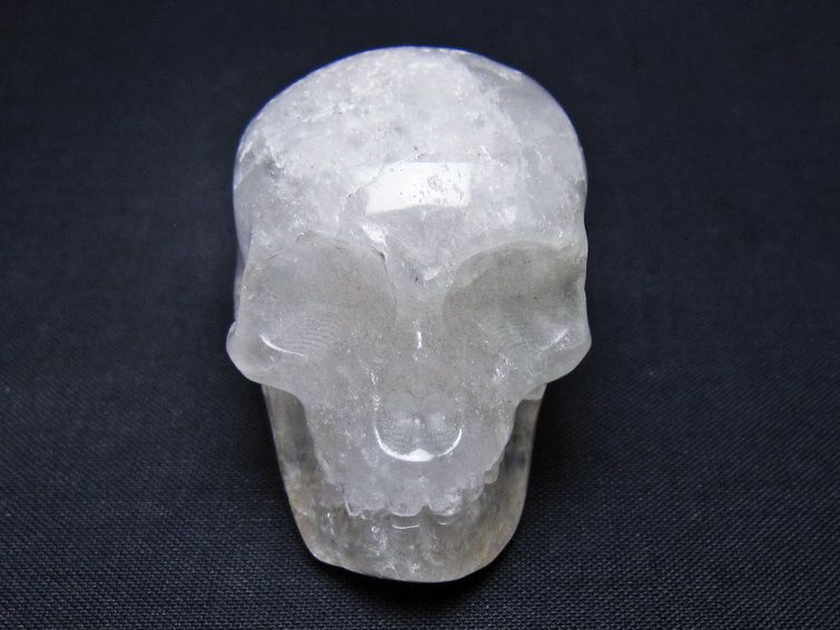 水晶 ドクロ スカル 置物 一点物 145-1772