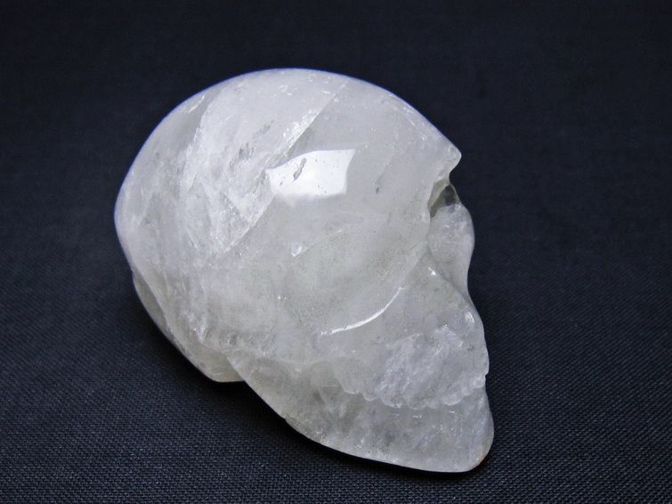 水晶 ドクロ スカル 置物 一点物 145-1774