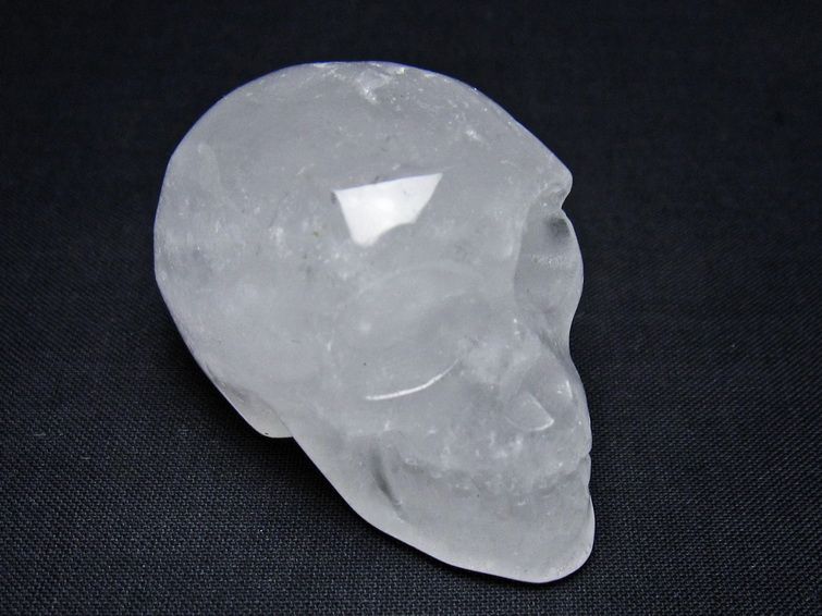 水晶 ドクロ スカル 置物 一点物 145-1789