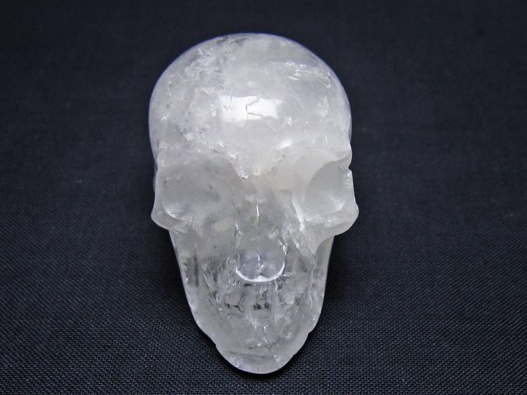 水晶 ドクロ スカル 置物 一点物 145-1791