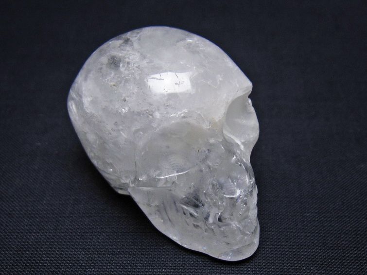 水晶 ドクロ スカル 置物 一点物 145-1791