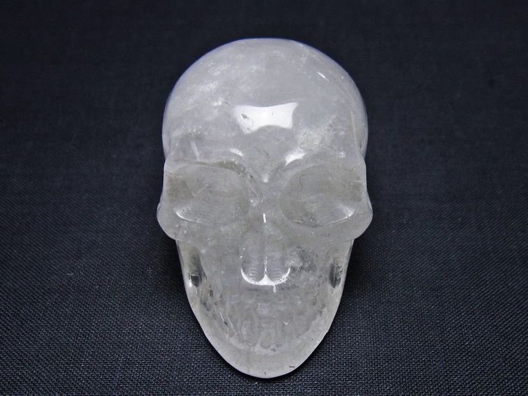 水晶 ドクロ スカル 置物 一点物 145-1801