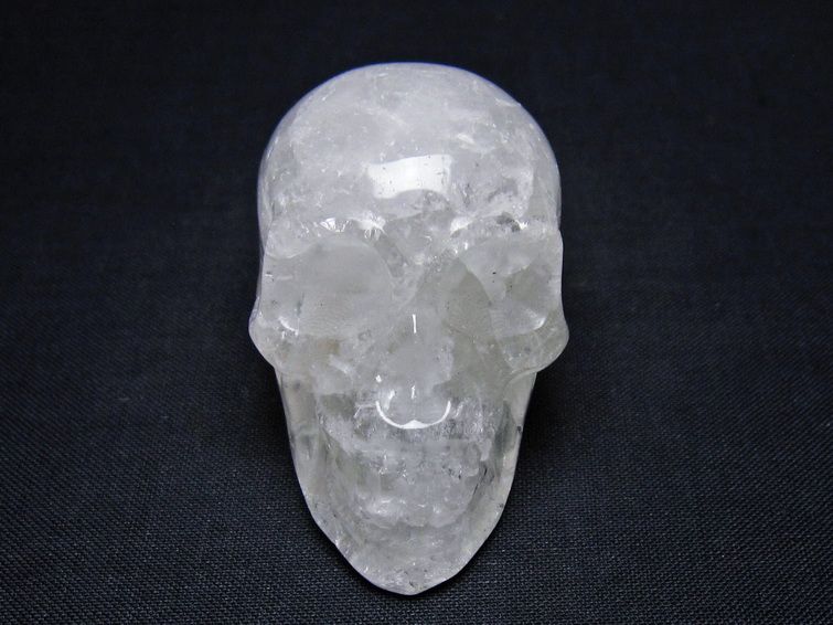 水晶 ドクロ スカル 置物 一点物 145-1802