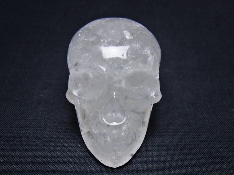 水晶 ドクロ スカル 置物 一点物 145-1803