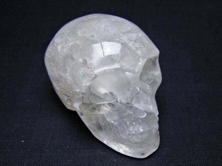 水晶 ドクロ スカル 置物 一点物 145-1808