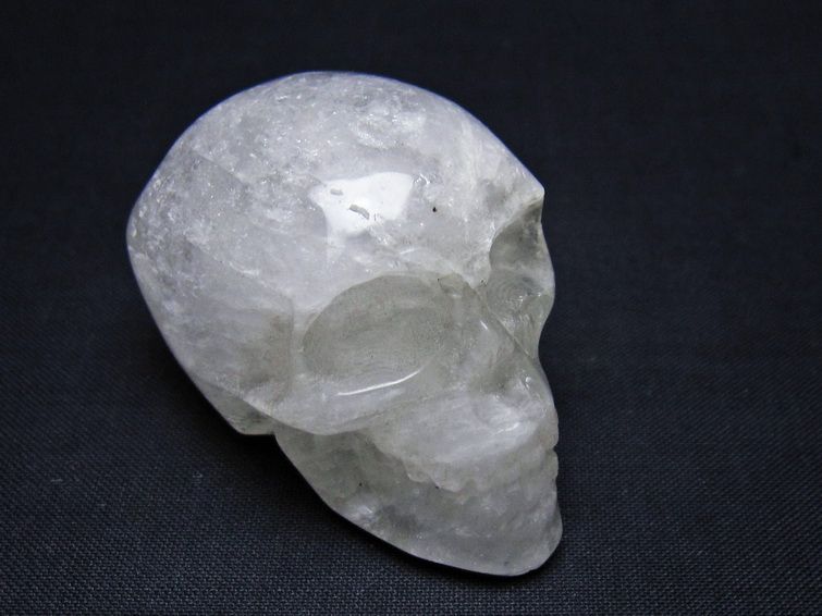 水晶 ドクロ スカル 置物 一点物 145-1812