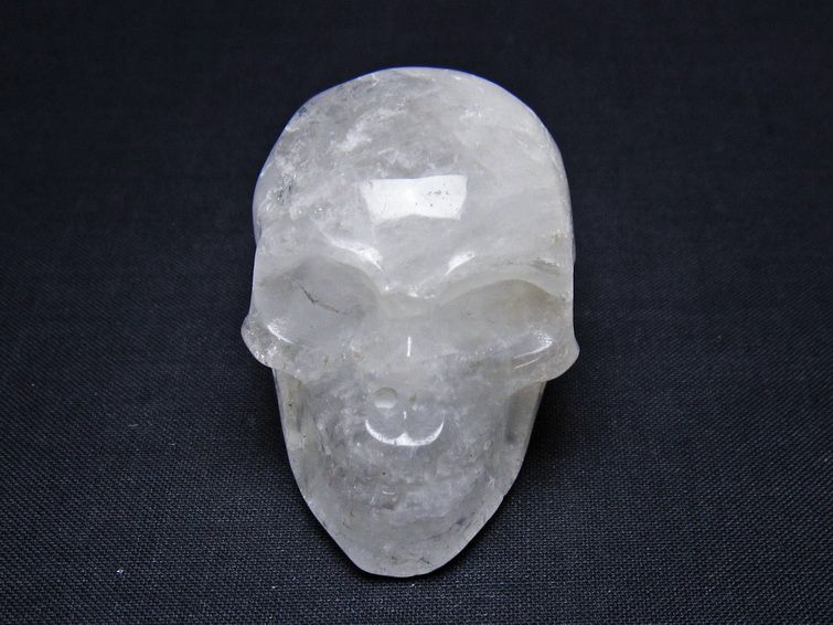 水晶 ドクロ スカル 置物 一点物 145-1813