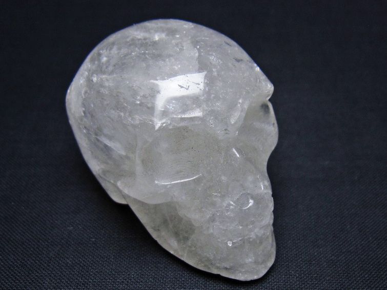 水晶 ドクロ スカル 置物 一点物 145-1817