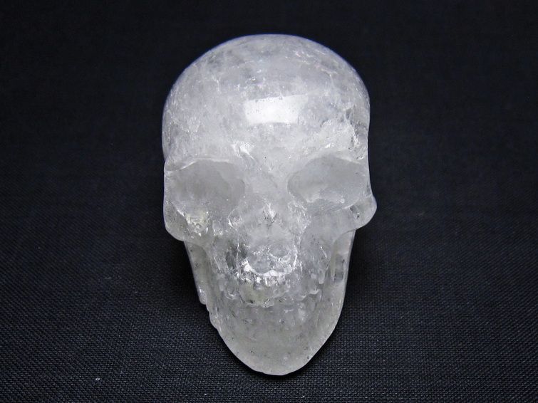 水晶 ドクロ スカル 置物 一点物 145-1819
