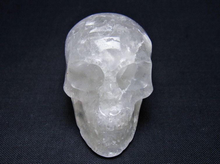 水晶 ドクロ スカル 置物 一点物 145-1821