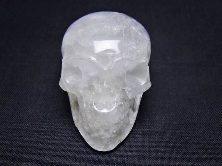 水晶 ドクロ スカル 置物 一点物 145-1829