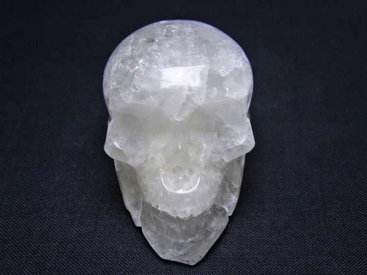 水晶 ドクロ スカル 置物 一点物 145-1832