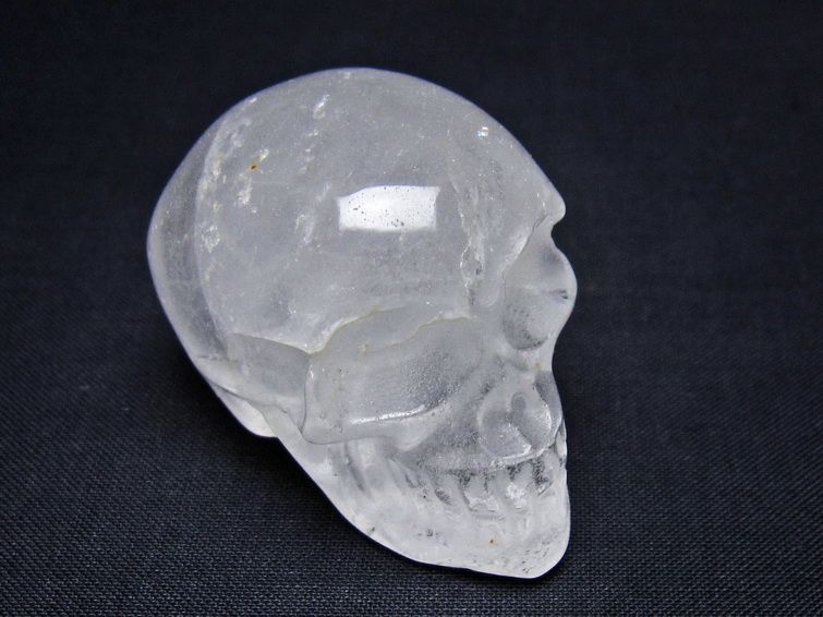 水晶 ドクロ スカル 置物 一点物 145-1837
