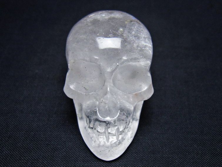 水晶 ドクロ スカル 置物 一点物 虹入り 145-1842