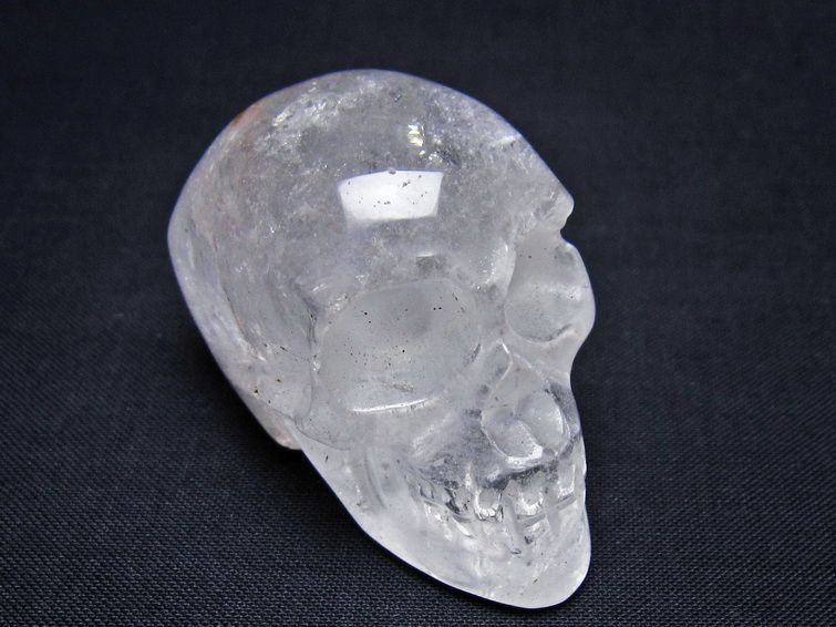 水晶 ドクロ スカル 置物 一点物 虹入り 145-1842