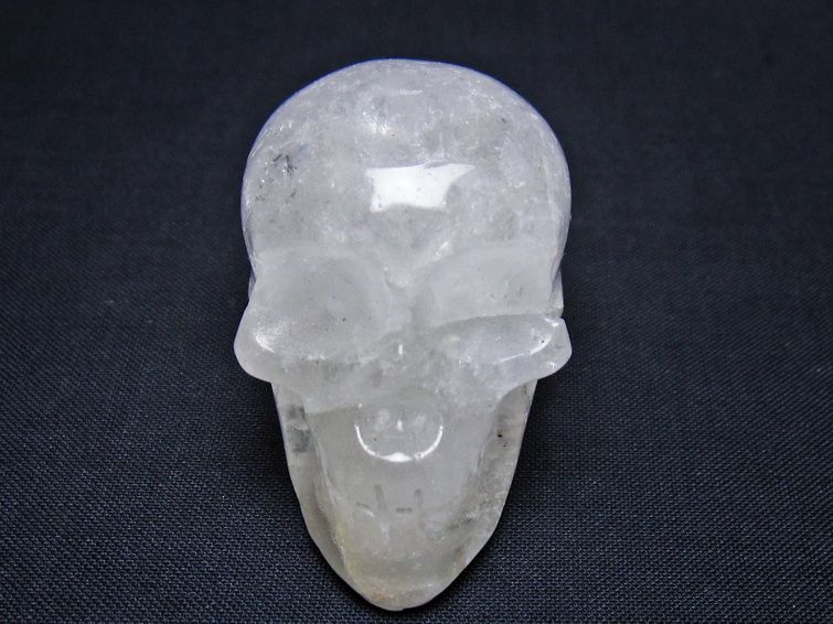 水晶 ドクロ スカル 置物 一点物 145-1843