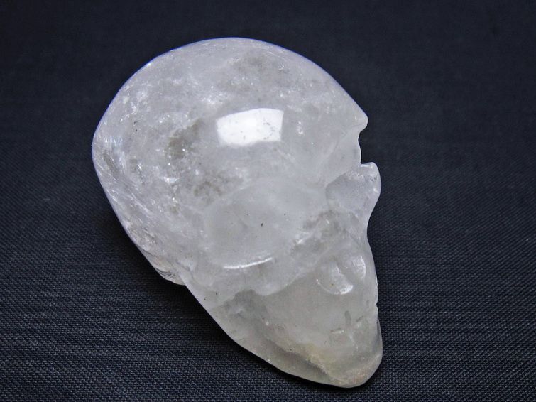 水晶 ドクロ スカル 置物 一点物 145-1843