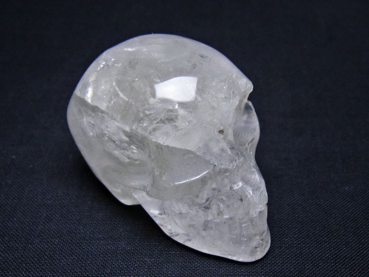 水晶 ドクロ スカル 置物 一点物 145-1847