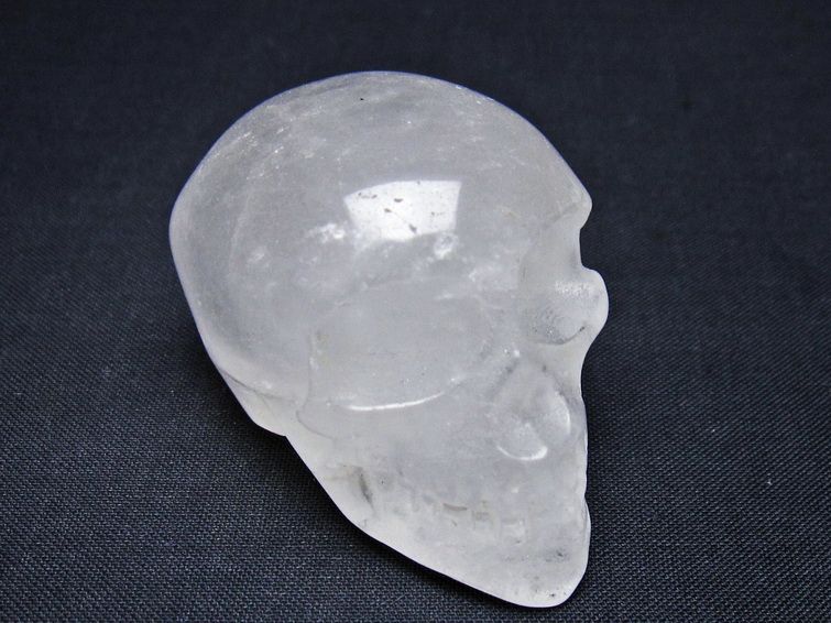 水晶 ドクロ スカル 置物 一点物 145-1848