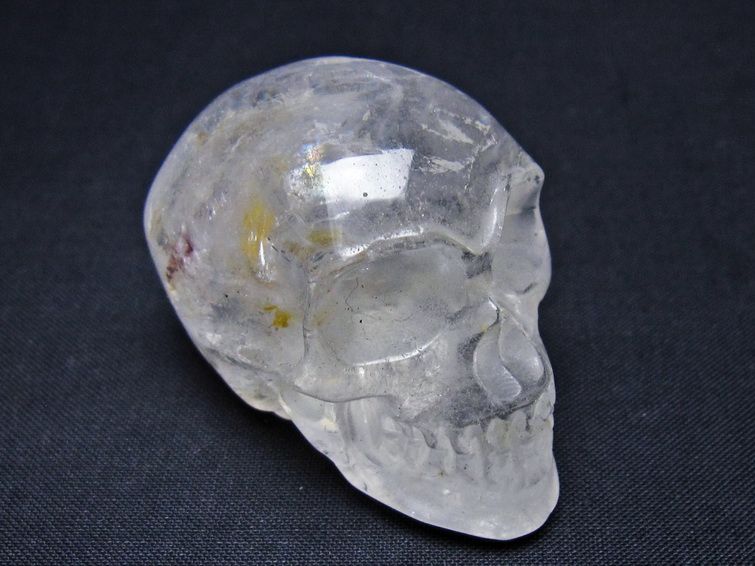 水晶 置物 ドクロ スカル 虹入り 一点物 145-1888