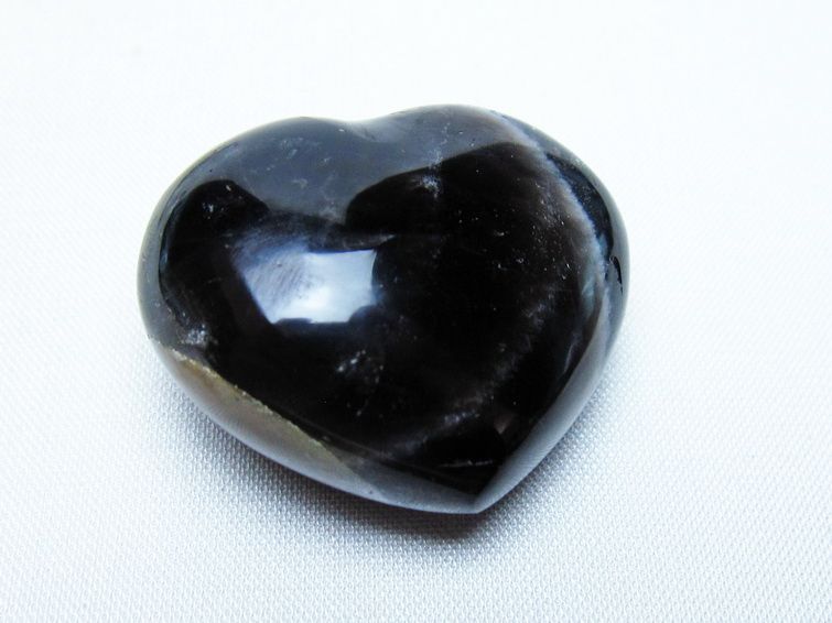 モリオン 置物 ハート 黒水晶 一点物 145-1899