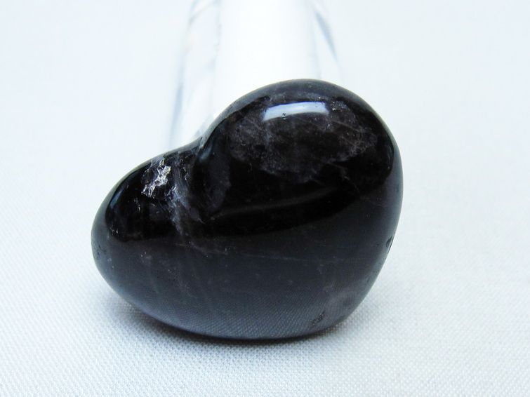 モリオン 置物 ハート 黒水晶 一点物 145-1900