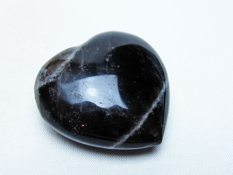 モリオン 置物 ハート 黒水晶 一点物 145-1904