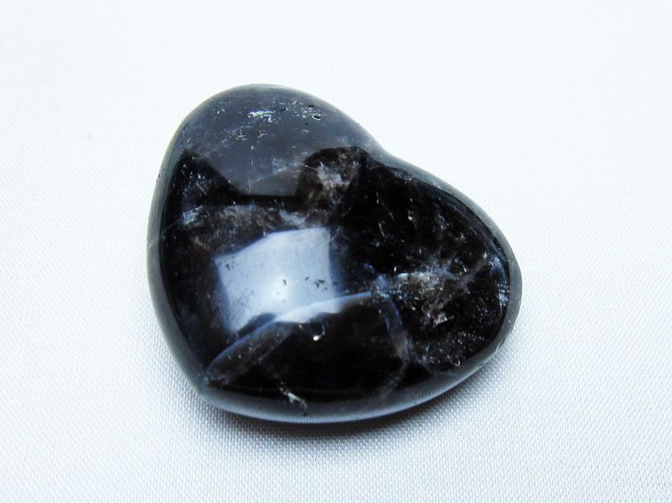 モリオン 置物 ハート 黒水晶 一点物 145-1905