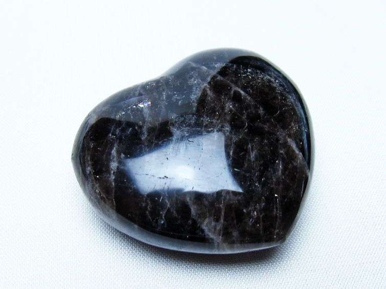 モリオン 置物 ハート 黒水晶 一点物 145-1911