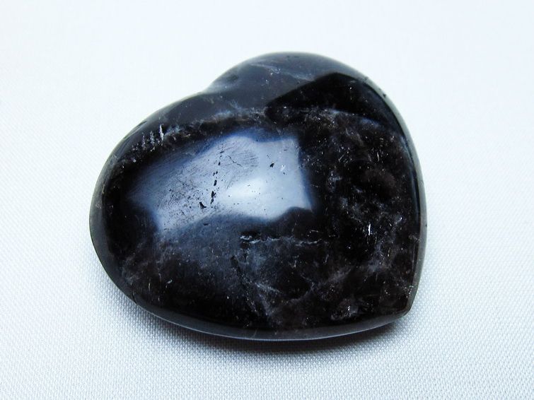 モリオン 置物 ハート 黒水晶 一点物 145-1912