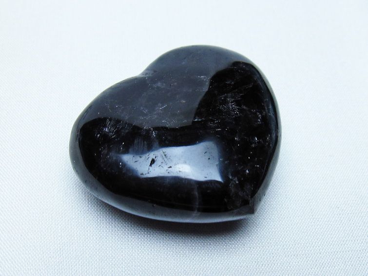 モリオン 置物 ハート 黒水晶 一点物 145-1913