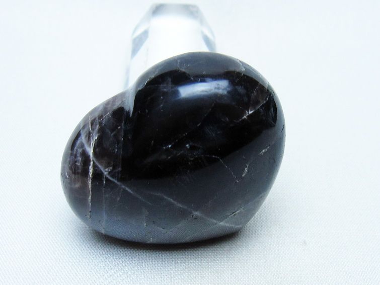 モリオン 置物 ハート 黒水晶 一点物 145-1918