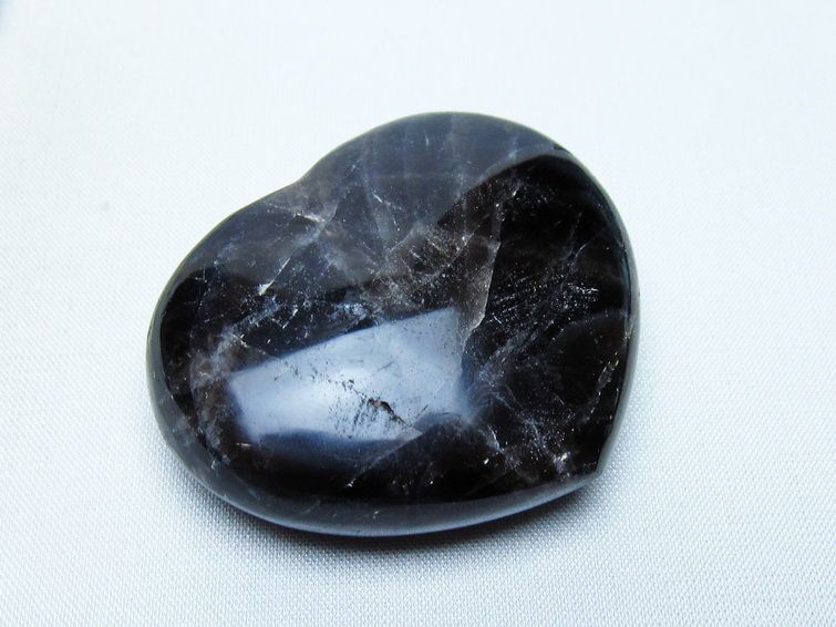 モリオン 置物 ハート 黒水晶 一点物 145-1919