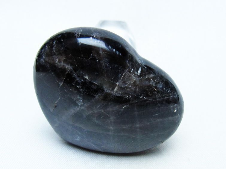 モリオン 置物 ハート 黒水晶 一点物 145-1919