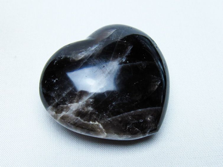 モリオン 置物 ハート 黒水晶 一点物 145-1922